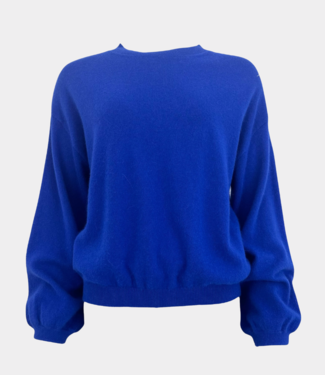 TWNS 3/4 puffed sleeves round neck jumper royal blue