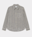 Les Deux lennon wool pinstripe overshirt grey melange 1000558-320