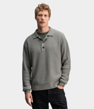 Butcher of Blue galway polo ls granite green