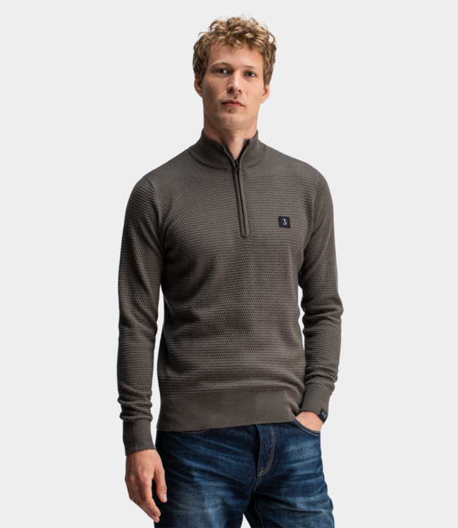 Butcher of Blue structure halfzip mocha brown