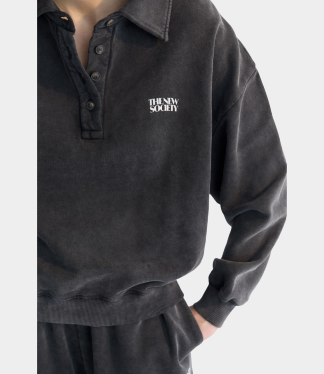 The New Society valeria woman polo washed grey washed grey AW25WPO5C69