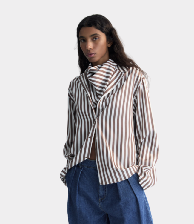 The New Society anika woman shirt roast stripes roast stripes AW25WSH2C54