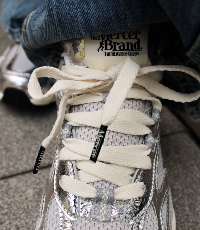 Mercer The re-run cracked silver women's sneaker
