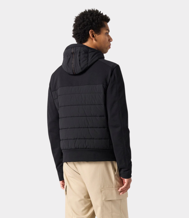 Parajumpers Manfred Fleece/Nylon Hooded Jacket Black