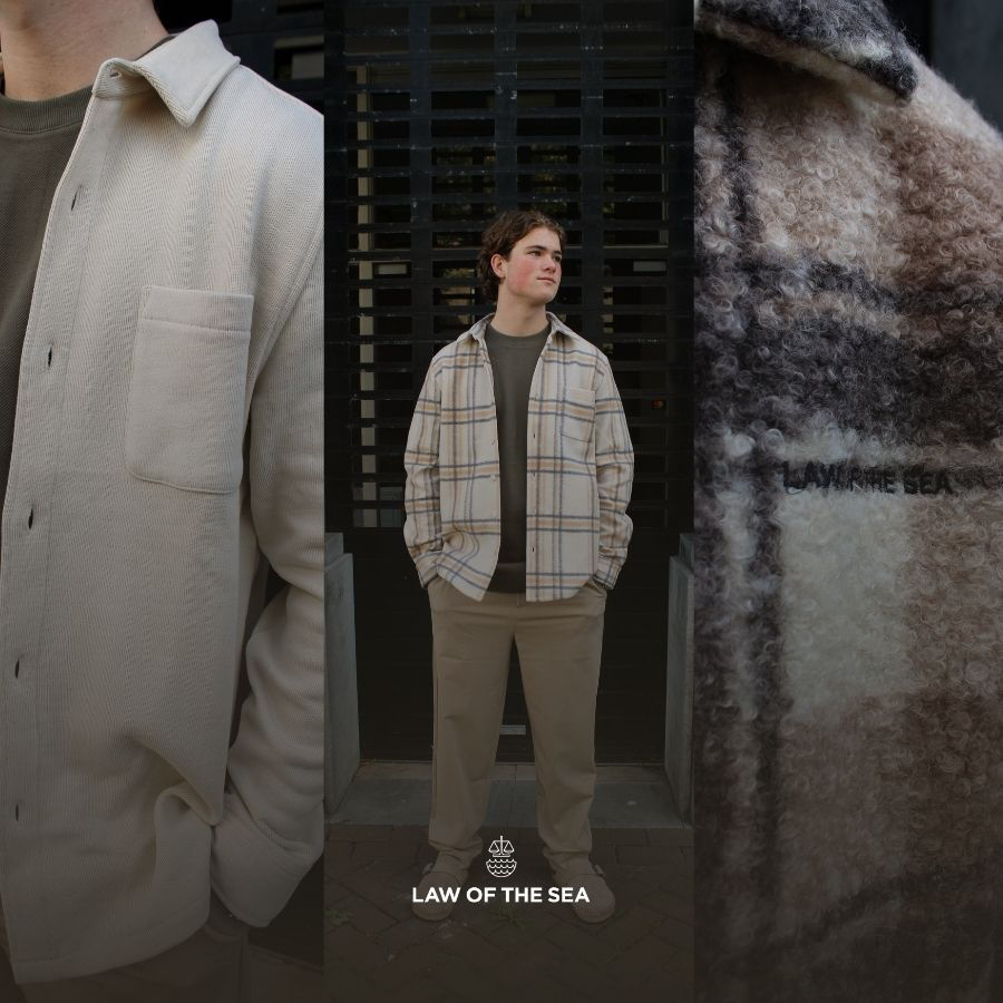 Law of the Sea – nautische herenstijl: overshirt en crewneck in een minimalistische look