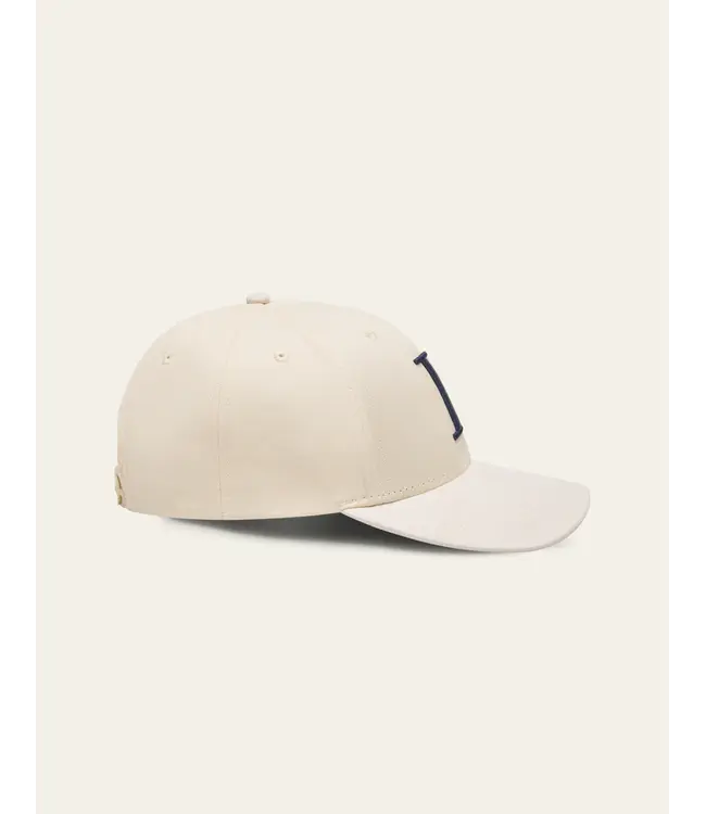 Les Deux Baseball Cap Suede II ivory dark navy LDM702003-215460