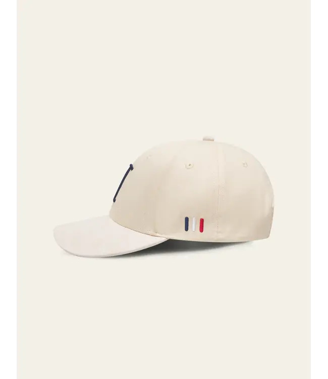 Les Deux Baseball Cap Suede II ivory dark navy LDM702003-215460