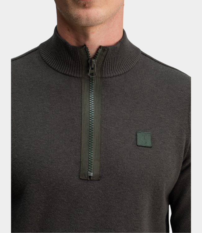 Butcher of Blue clifden halfzip mocha brown