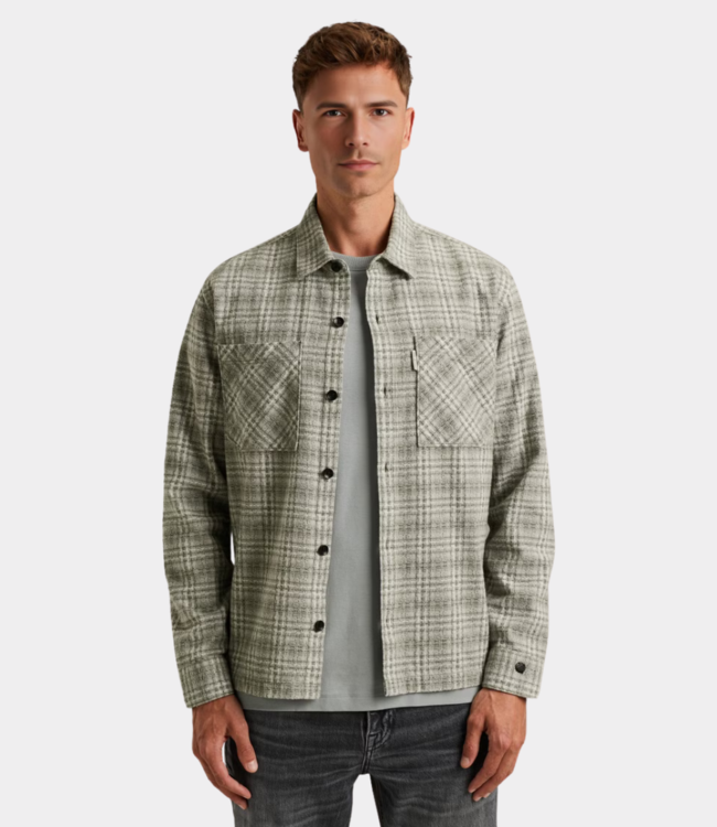 Cast Iron dobby yarn check shirt drizzle
