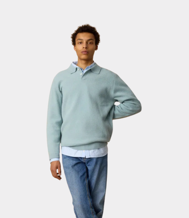 Foret brushed polo knit dove