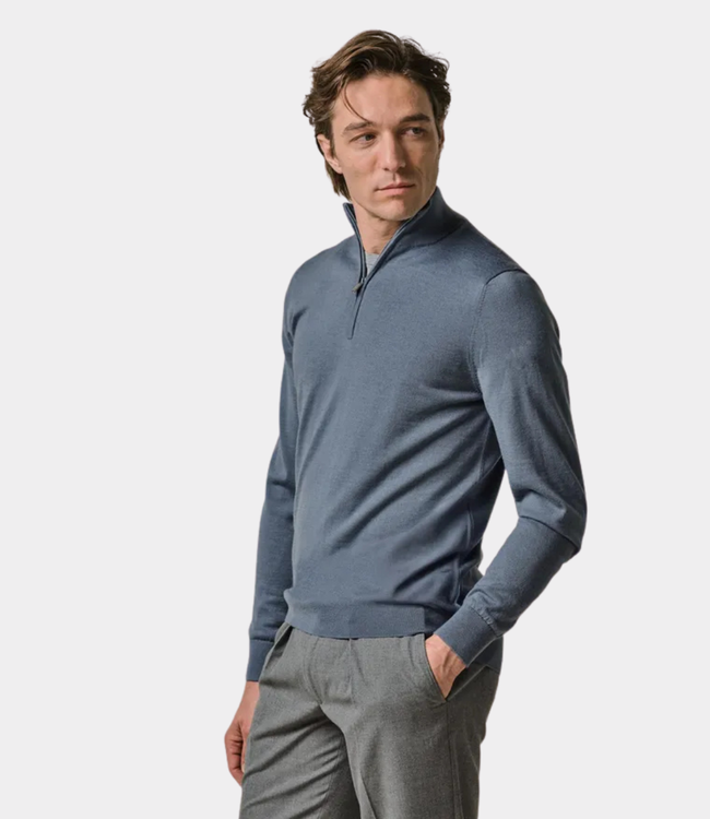 Profuomo half zip Knit blue