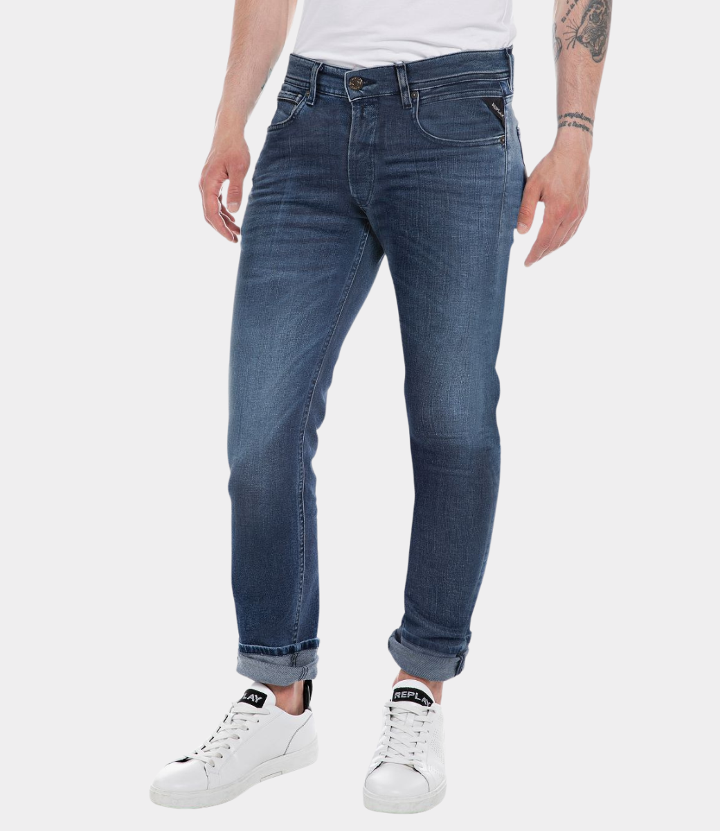 Replay Grover Touch Jeans Uomo – Regular Slim, Denim Stretch Indaco 10 OZ - 6