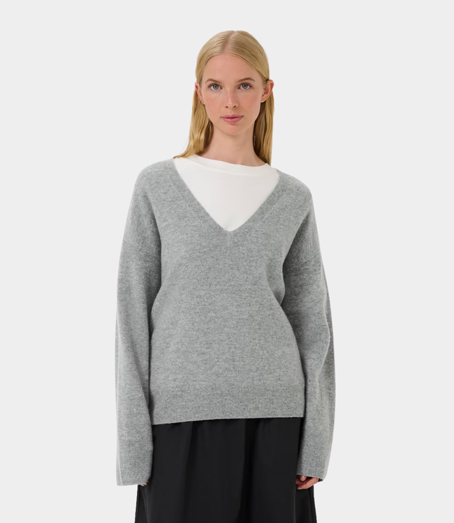 Karen By Simonsen kbanemone v-neck medium grey melange