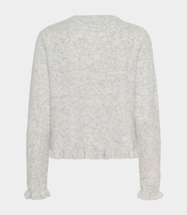 Karen By Simonsen kbnoabelle frill cardigan opal gray melange