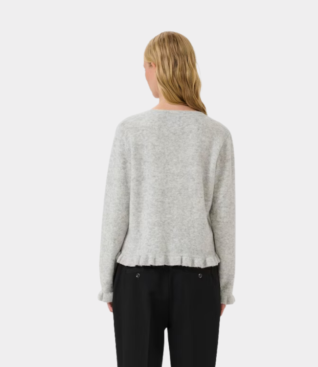 Karen By Simonsen kbnoabelle frill cardigan opal gray melange