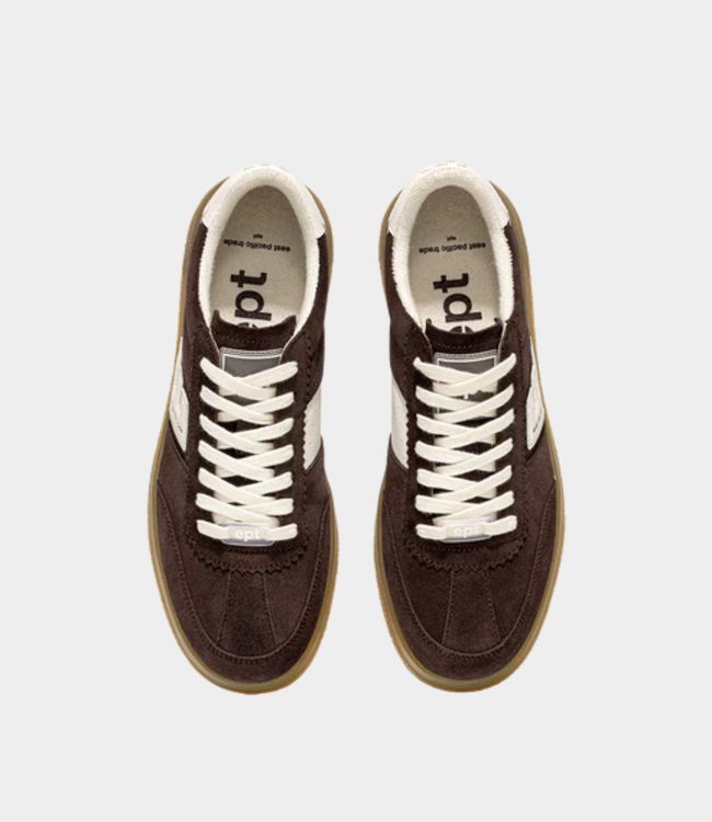 East Pacific Trade  Santos Sneaker Brown Off White – Suede Retro Trainer