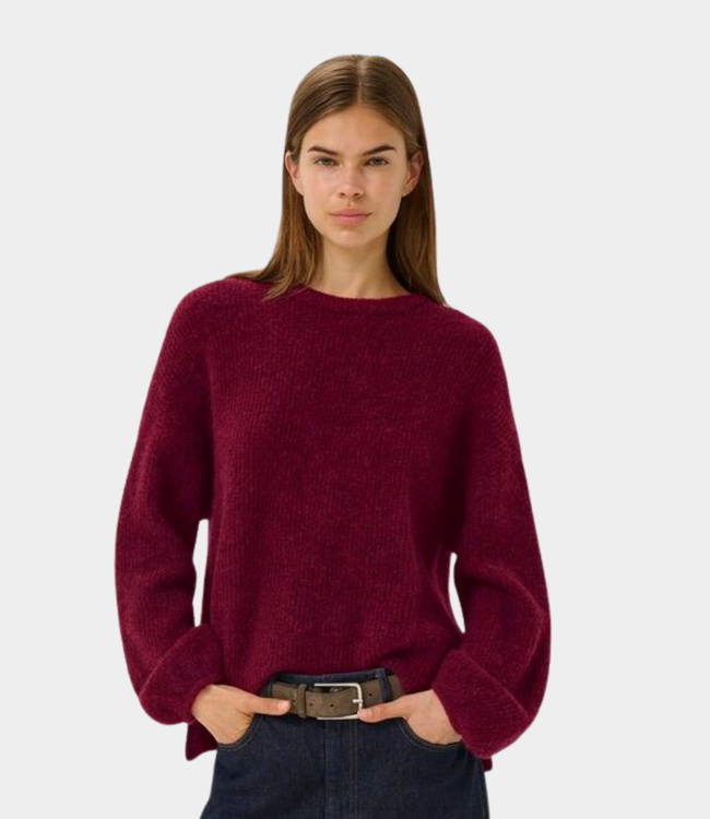 Gestuz Gzalpha slit pullover blood red melange