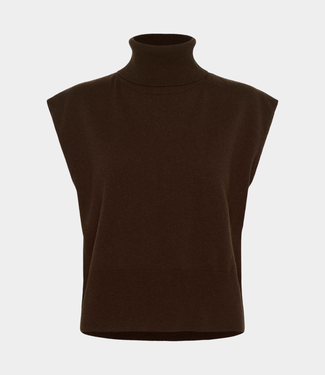 Gestuz Gzmanzi waistcoat deep burnt brown