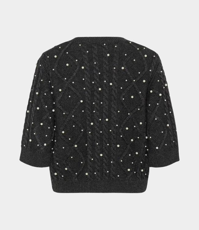 Gestuz gztaiba deco pullover dark grey mélange