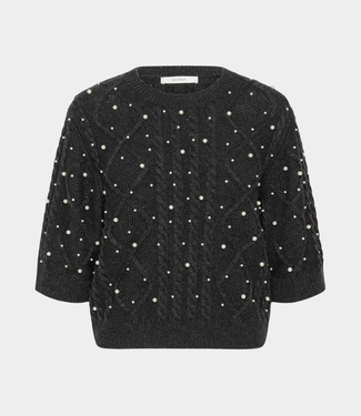 Gestuz gztaiba deco pullover dark grey mélange