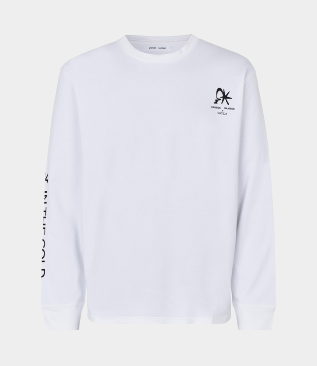Samsoe Samsoe saragnar t-shirt ls white sunset