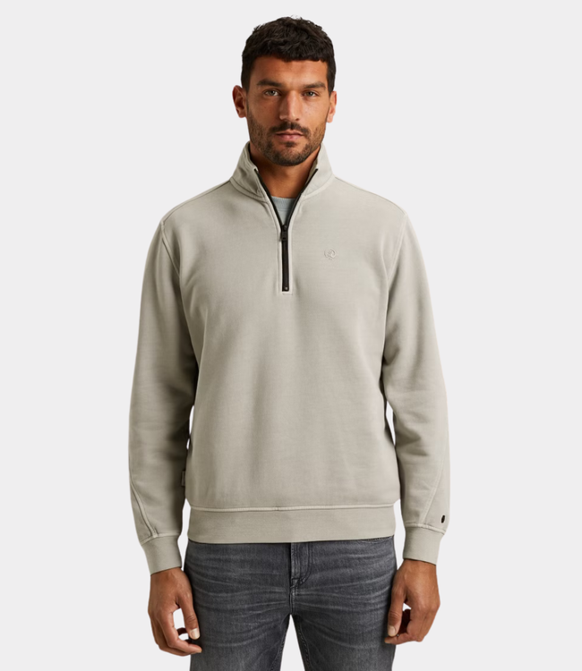 Cast Iron half zip collar regular sweat drizzle