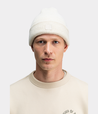 Butcher of Blue army wool hook beanie beige grey