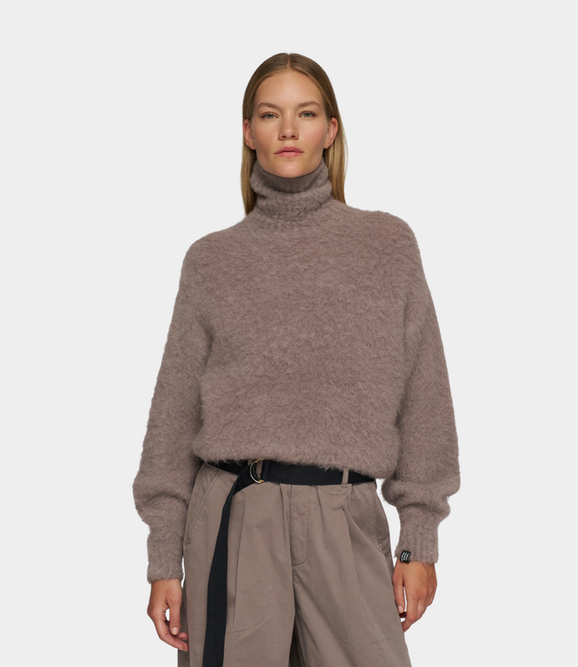 10Days cropped knit turtleneck moonrock