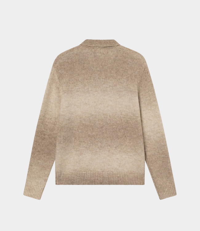 Les Deux Gannon gradient zipper cardigan prairie sand 1001078-841