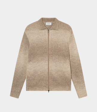 Les Deux Gannon gradient zipper cardigan prairie sand