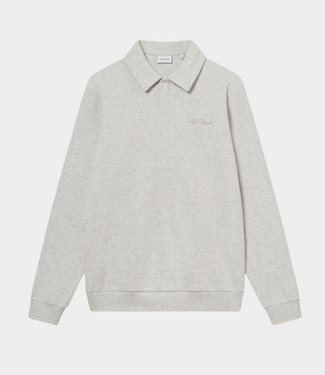 Les Deux Ben polo piqué sweatshirt snow melange