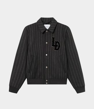Les Deux Varsity pinstripe wool jacket raven grey