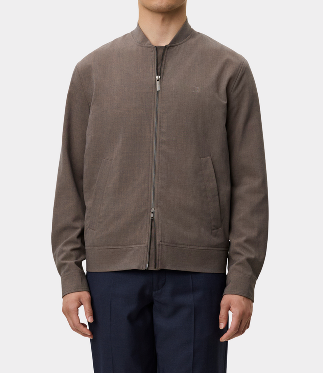Les Deux Como reg light twill bomber jacket mountain grey brown 1001059-335