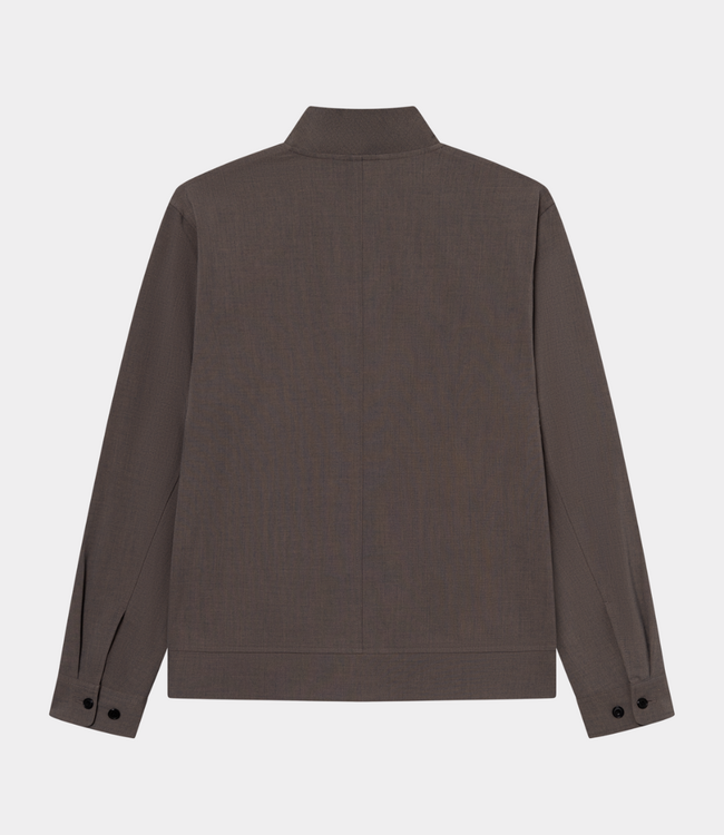 Les Deux Como reg light twill bomber jacket mountain grey brown 1001059-335