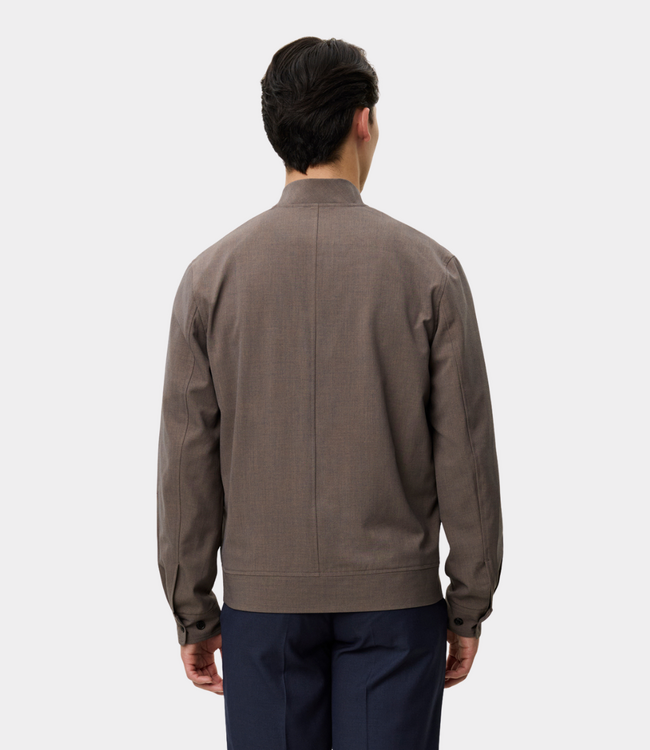 Les Deux Como reg light twill bomber jacket mountain grey brown 1001059-335