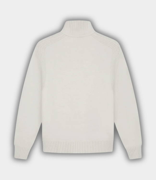 Olaf zip through knitted mock neck off-white