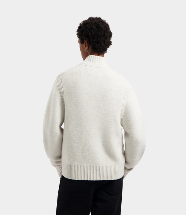 Olaf zip through knitted mock neck off-white