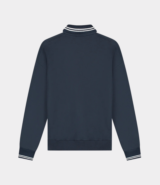 Olaf tipping detail oversized polo navy