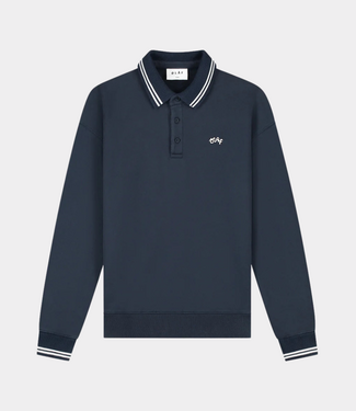 Olaf tipping detail oversized polo navy