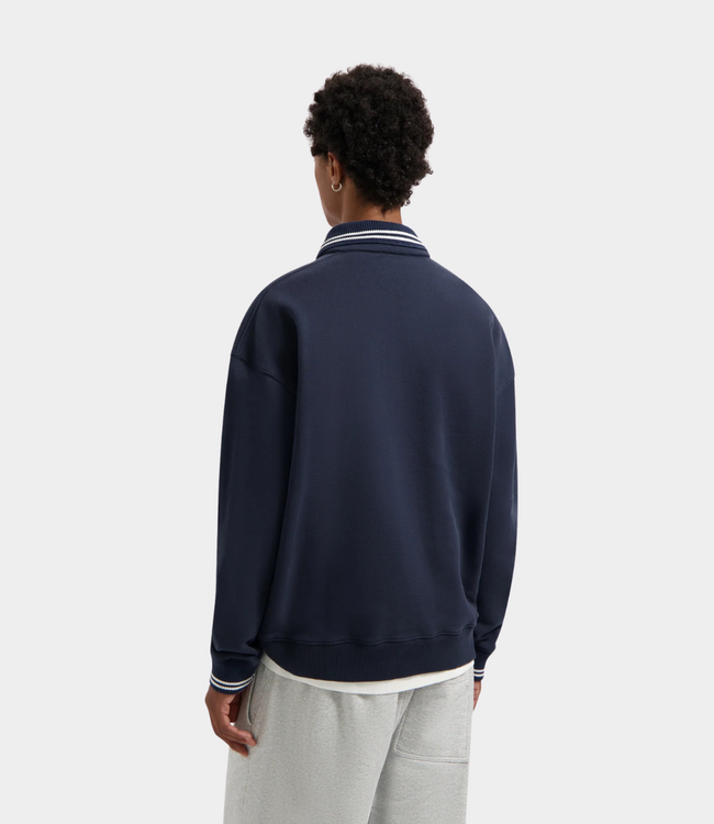 Olaf tipping detail oversized polo navy