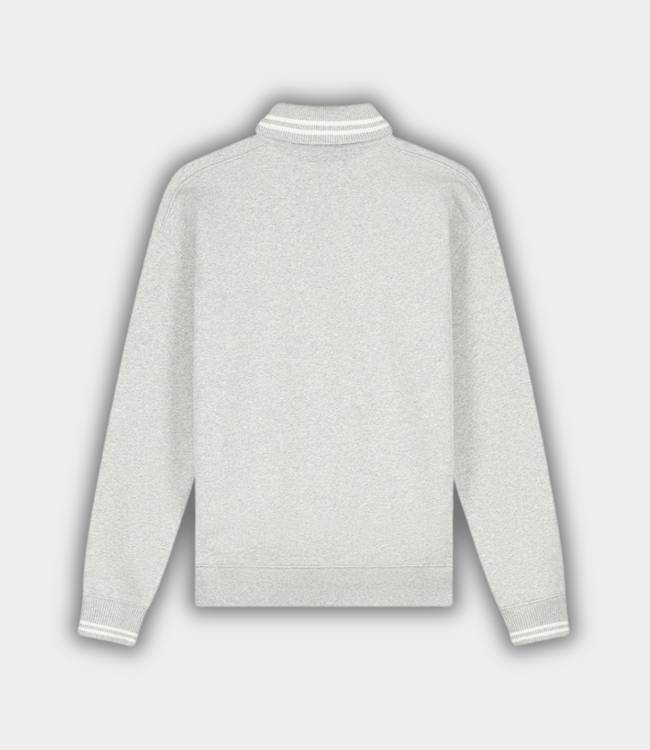 Olaf tipping detail oversized polo htr grey