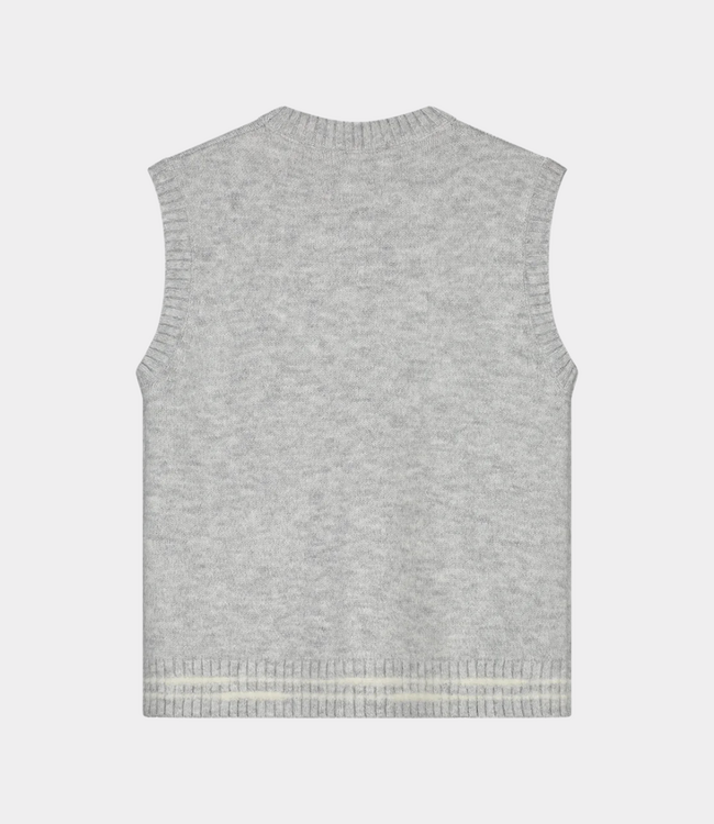 Olaf crafted detail knit vest htr grey