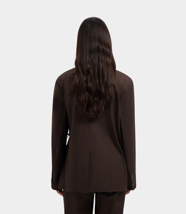 Olaf pinstripe tie detail blazer hot fudge