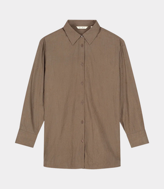 Olaf monogram embro oversized shirt taupe