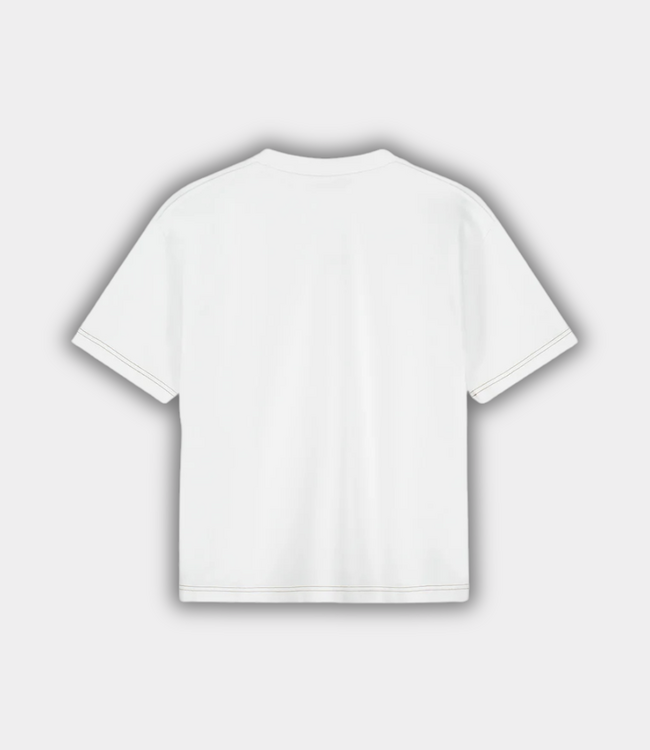 Olaf contrast retro logo boxy tee optical white