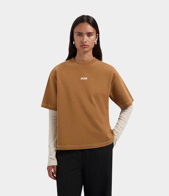 Olaf contrast retro logo boxy tee foxtrot