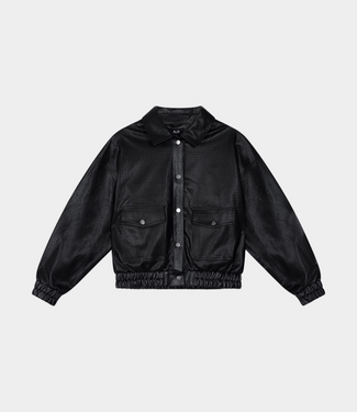 Alix the Label Braided faux leather jacket black