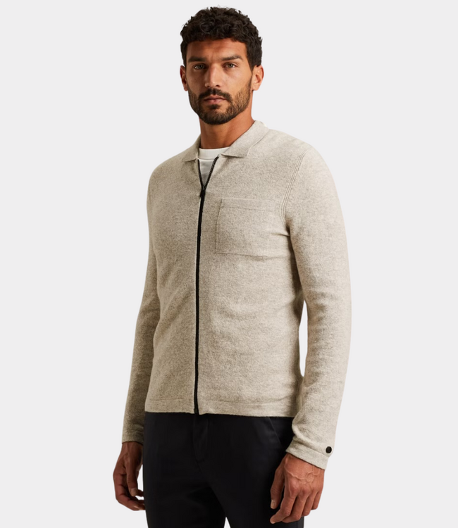 Cast Iron Zip jacket wool blend silver birch CKC2511302-7014