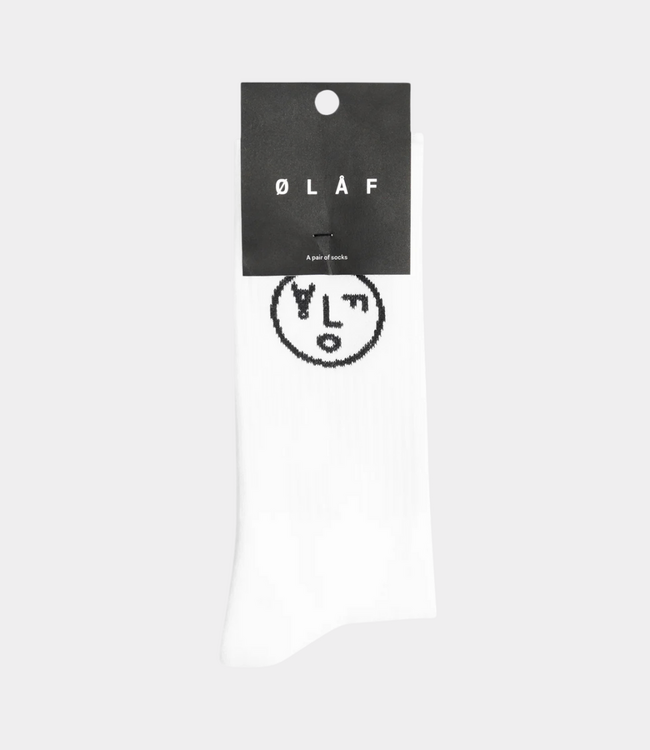 Olaf Face sock white black