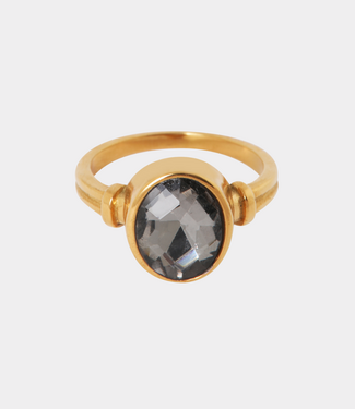 Label Kiki Black stone ring gold